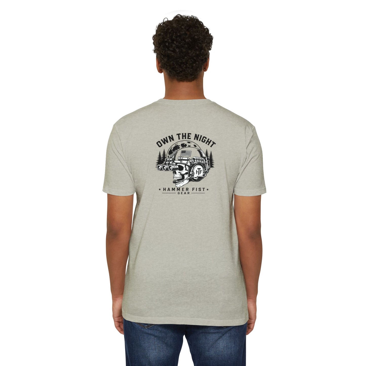 Own the Night camper skull illustration T-shirt | Hammer Fist logo