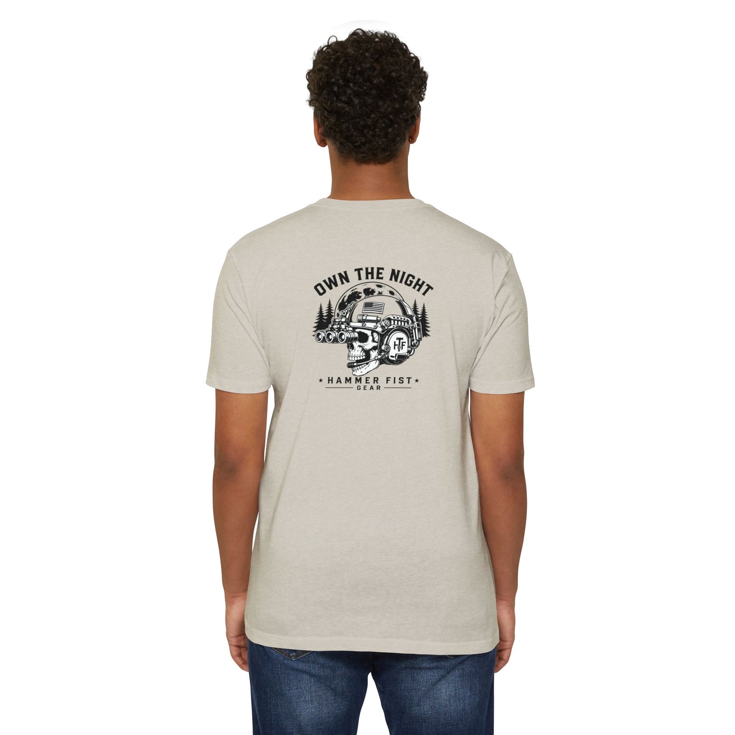 Own the Night camper skull illustration T-shirt | Hammer Fist logo