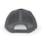 Trucker Cap — 'HF' Hammer Logo Snapback Hat, Rugged Industrial Workwear