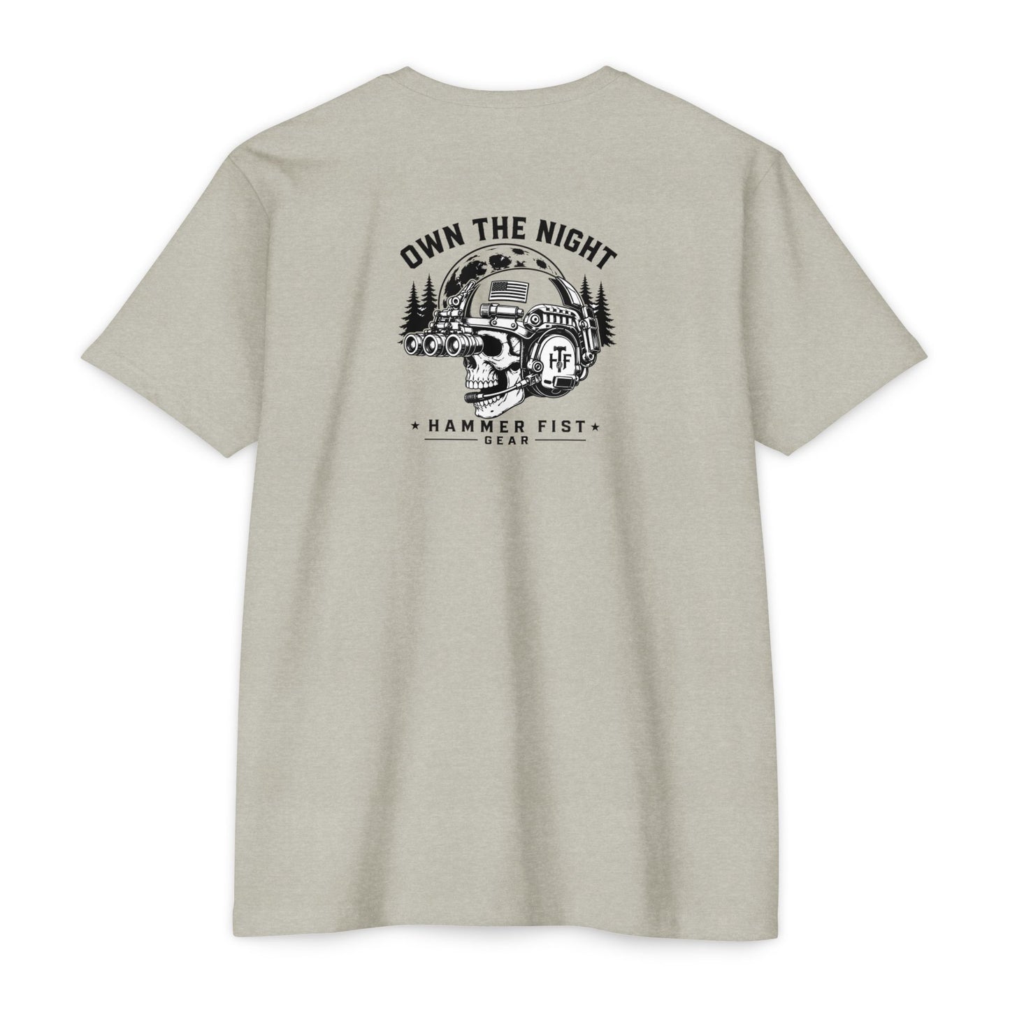 Own the Night camper skull illustration T-shirt | Hammer Fist logo