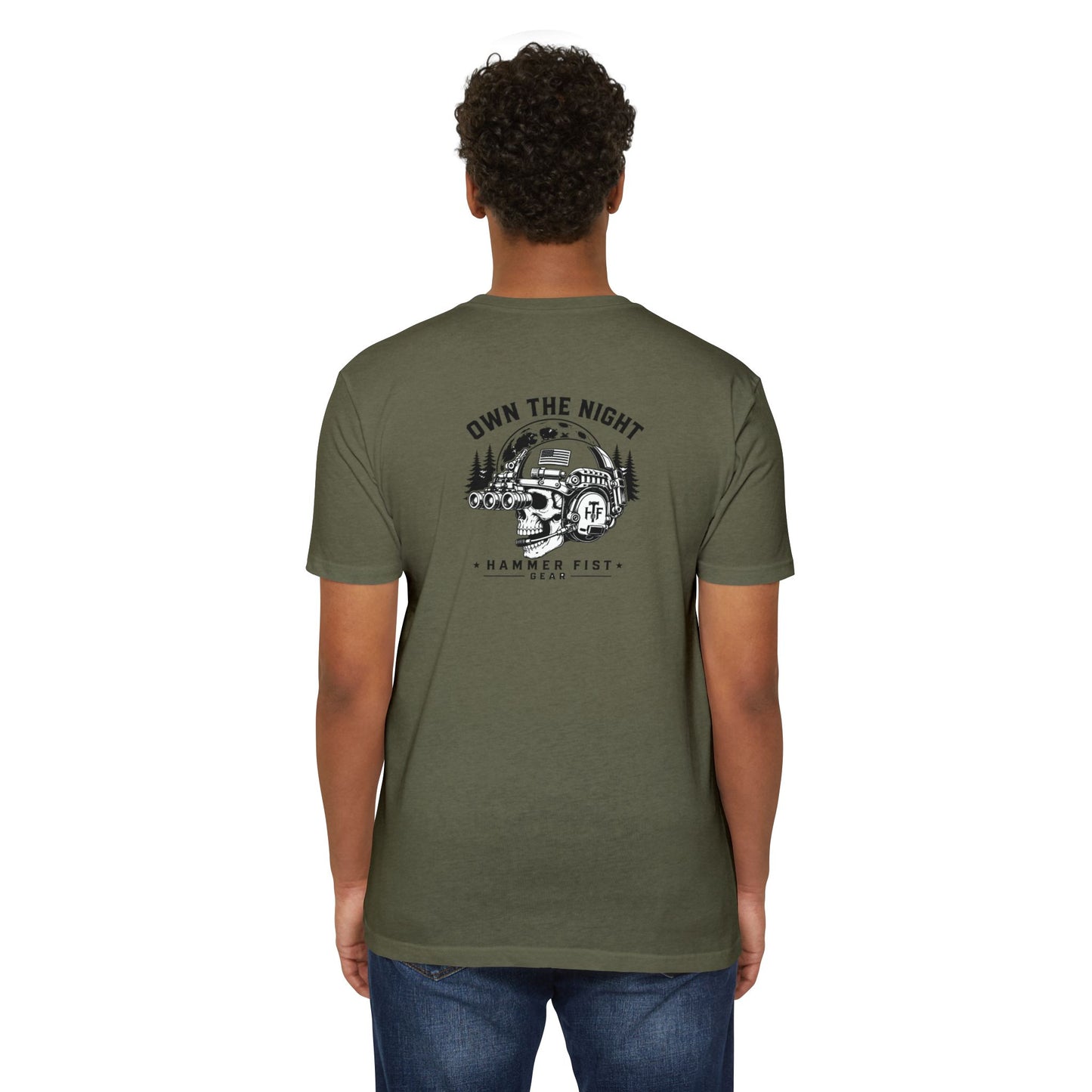 Own the Night camper skull illustration T-shirt | Hammer Fist logo