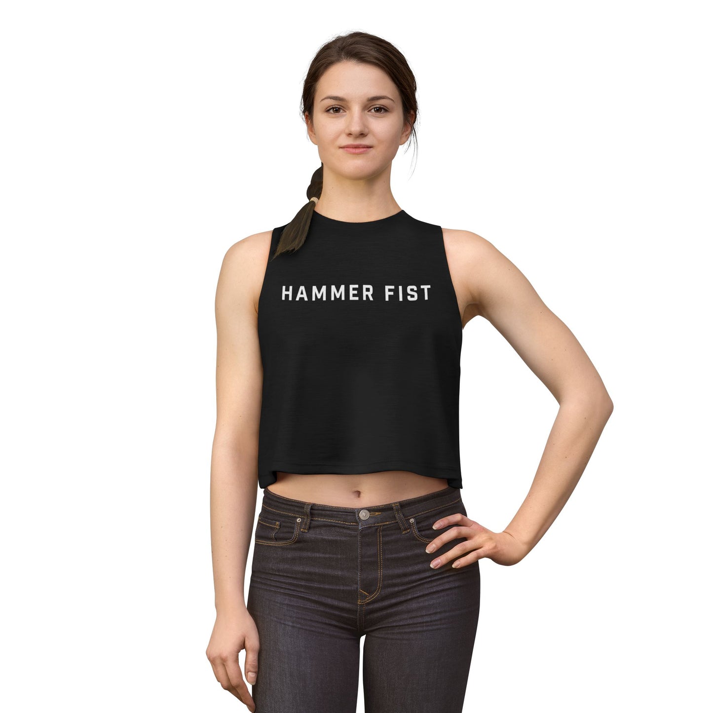 Hammer Fist Women's Crop Top – Minimalist Athletic Graphic Tank